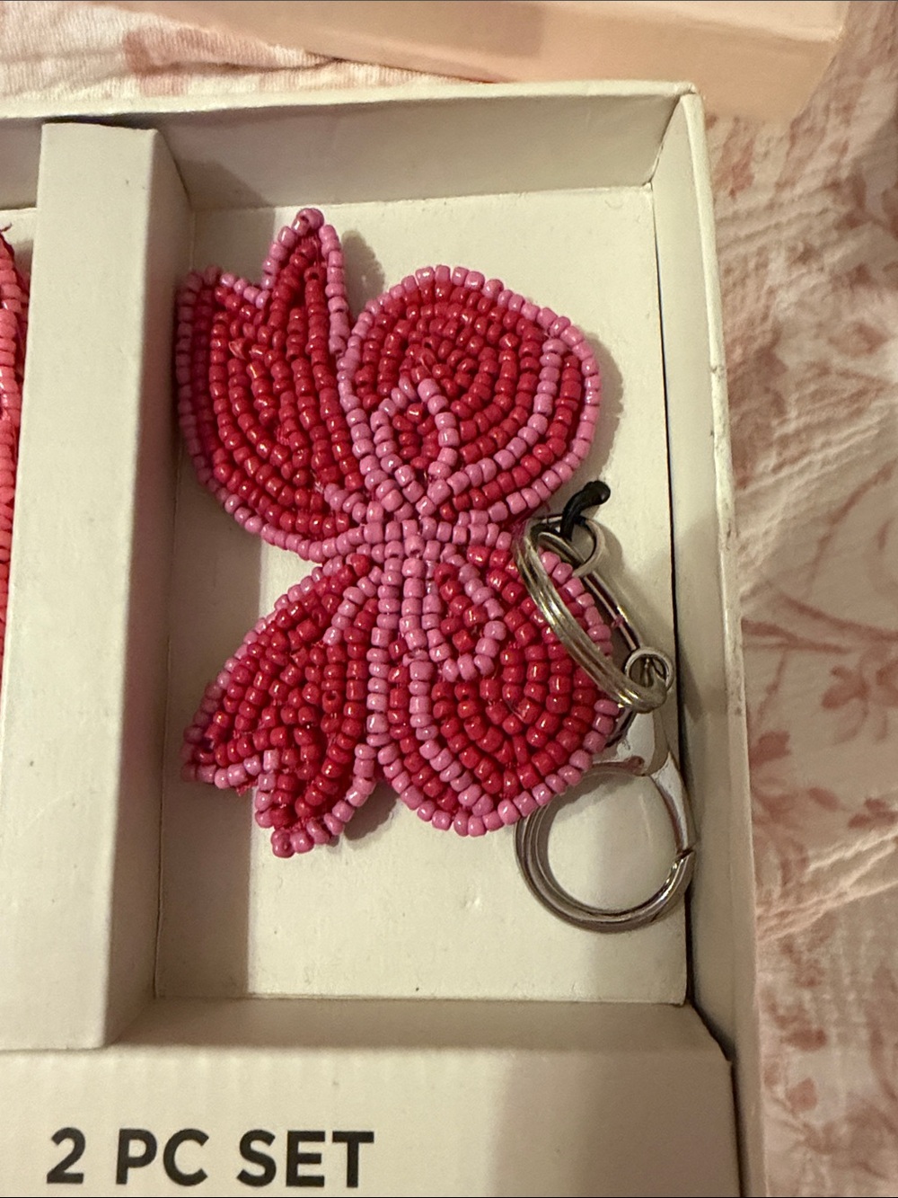 Rachel Zoe Hot Pink Beaded Coin Purse with Butterfly Charm NIB - Picture 4 of 4